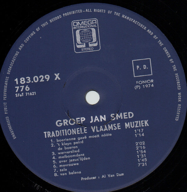 Jan Smed : Traditionele Vlaamse Muziek (LP)