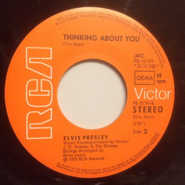 Elvis Presley : My Boy (7",45 RPM,Single,Stereo)