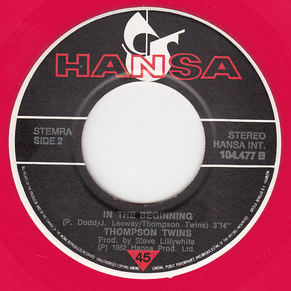 Thompson Twins : In The Name Of Love (Edit Remix) (7",45 RPM,Stereo)