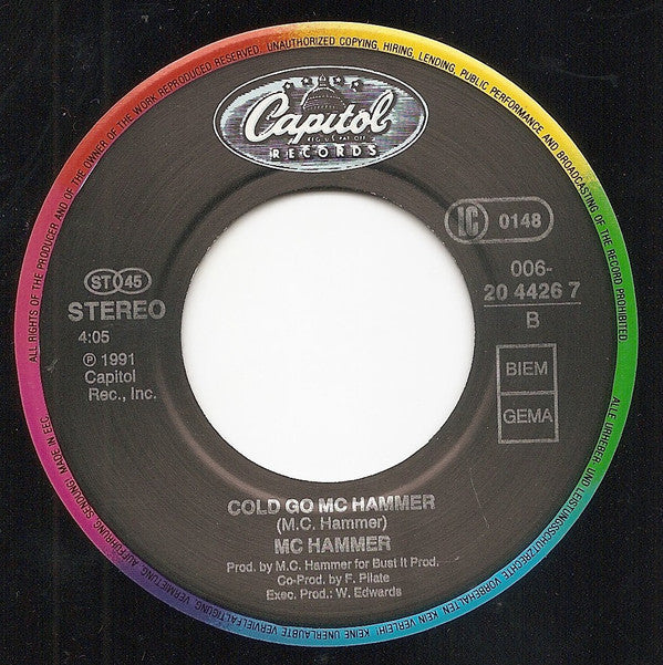 MC Hammer : (Hammer Hammer) They Put Me In The Mix / Cold Go M.C. Hammer (7")