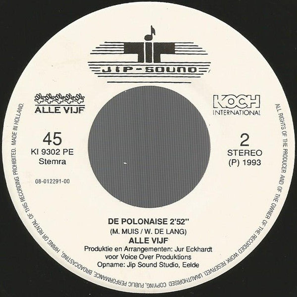 Alle Vijf : Allemaal Handjes (7",Single)