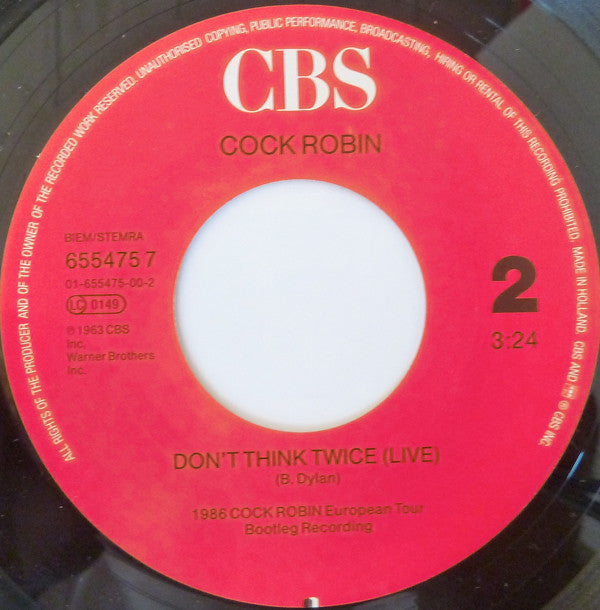 Cock Robin : Worlds Apart (7",45 RPM,Single)