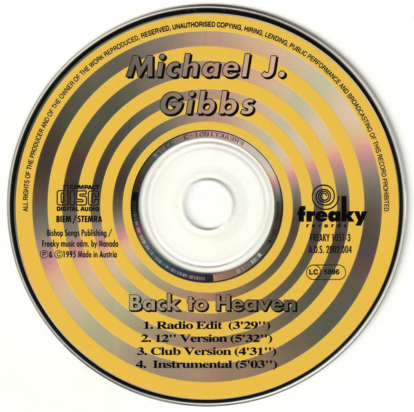 Michael J. Gibbs : Back To Heaven (Maxi-Single)