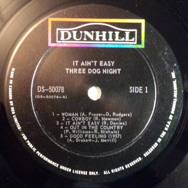 Three Dog Night : It Ain't Easy (LP, Album)