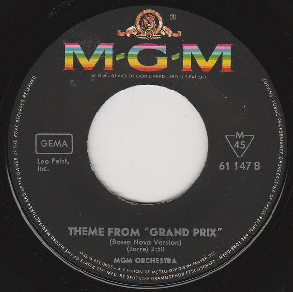 MGM Studio Orchestra : Theme From "Grand Prix" (7",45 RPM)