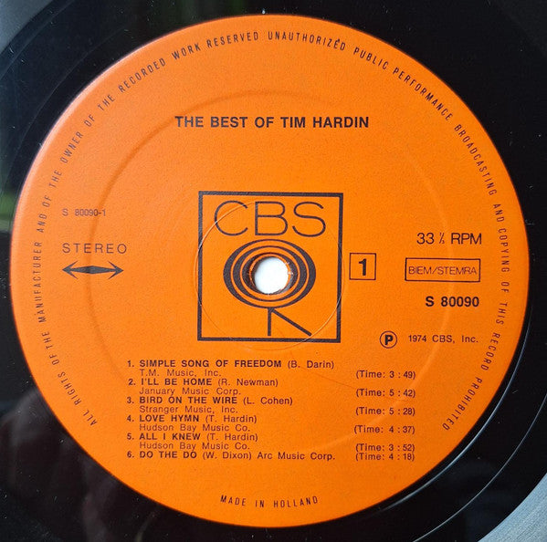 Tim Hardin : The Best Of Tim Hardin / Simple Song Of Freedom (LP,Compilation)