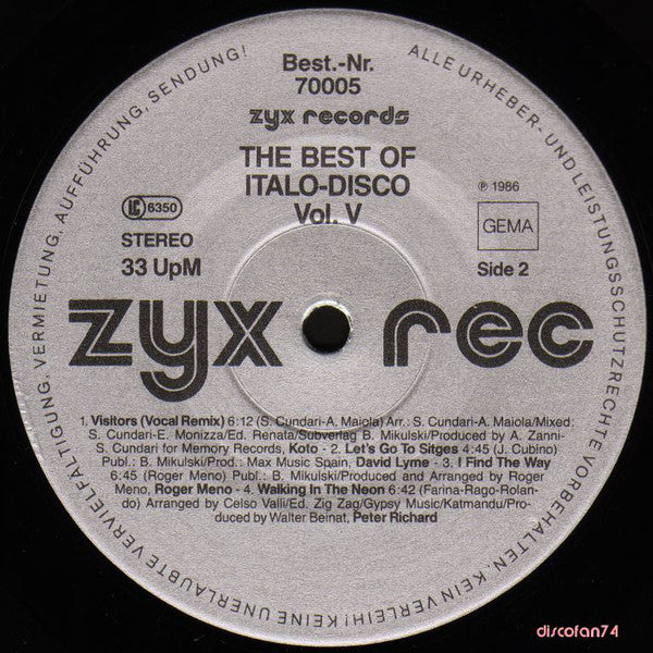 Various : The Best Of Italo-Disco Vol. 5 (LP,Compilation)