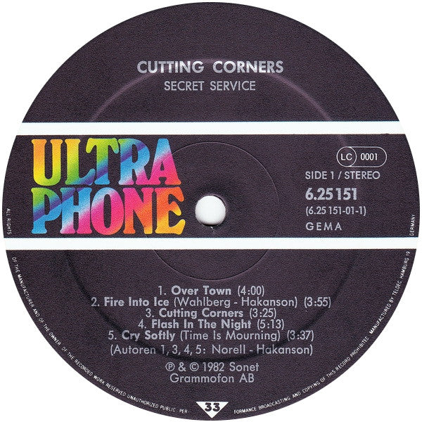 Secret Service : Cutting Corners (LP, Album)