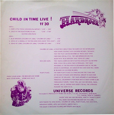 Various : Deep Purple's Child In Time (Live) (LP,Compilation)