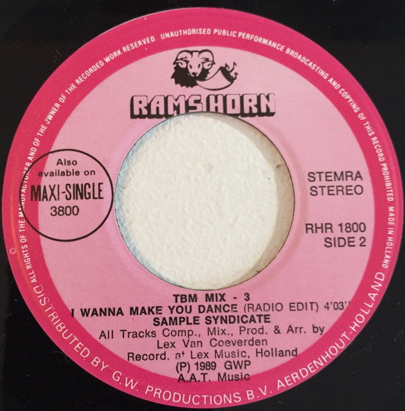 Sample Syndicate : TBM Mix 3 (I Wanna Make You Dance) (7",Single,45 RPM)