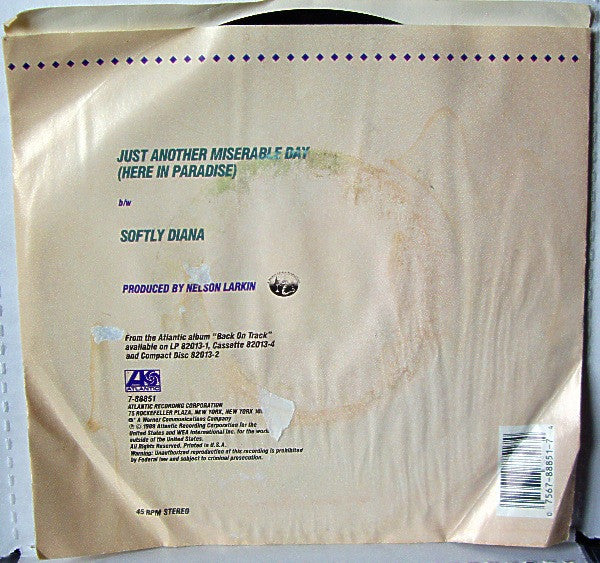 Billy 'Crash' Craddock : Just Another Miserable Day (Here In Paradise) (7",Single,45 RPM)