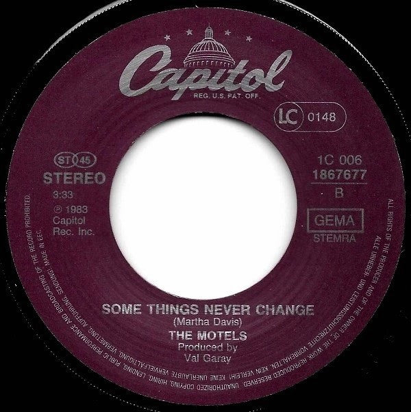 Motels, The : Suddenly Last Summer (7",45 RPM,Single)