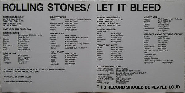 Rolling Stones, The : Let It Bleed (Album,Reissue,Remastered)