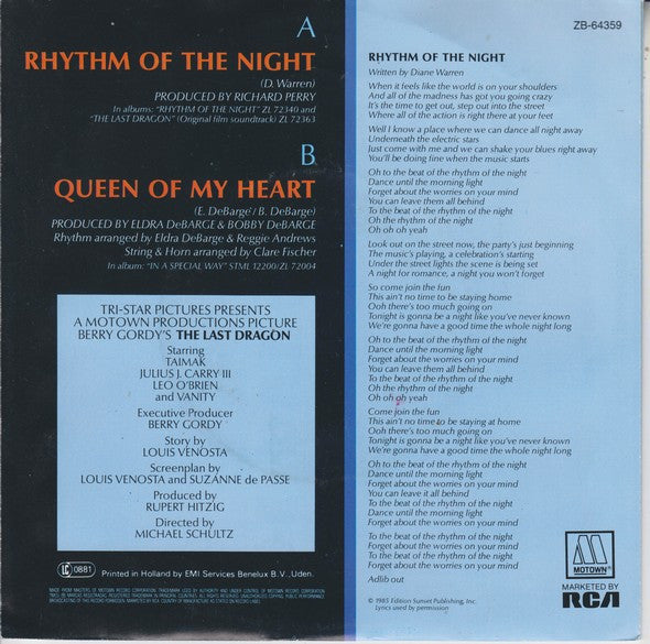 DeBarge : Rhythm Of The Night (7",45 RPM,Single)