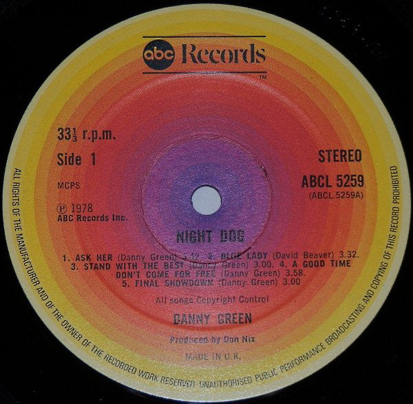 Danny Green (4) : Night Dog (LP,Album)