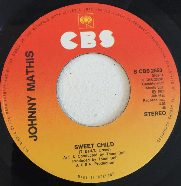 Johnny Mathis : I'm Stone In Love With You (7",45 RPM,Single)