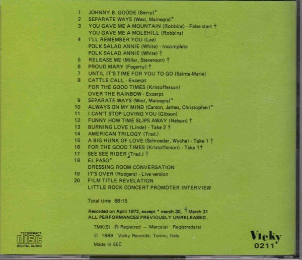 Elvis Presley : The Complete On Tour Sessions Vol.1 (Compilation,Unofficial Release)