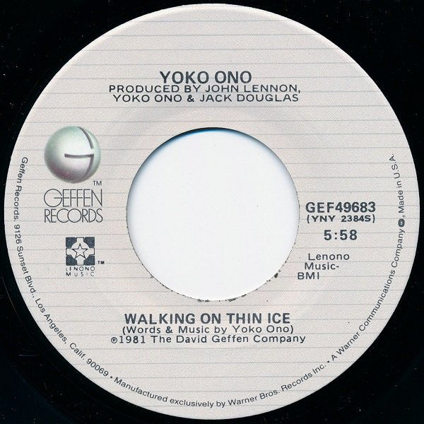 Yoko Ono : Walking On Thin Ice - For John (7",45 RPM)