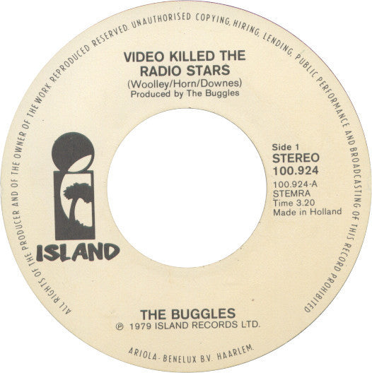 Buggles, The : Video Killed The Radio Star (7",45 RPM,Single,Stereo)