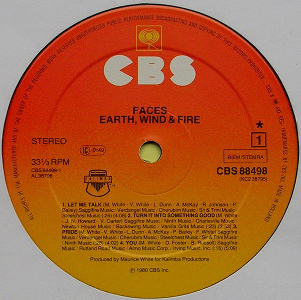 Earth, Wind & Fire : Faces (LP,Album)