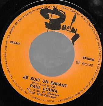 Paul Louka : Je Suis Un Enfant (7",45 RPM,Single)