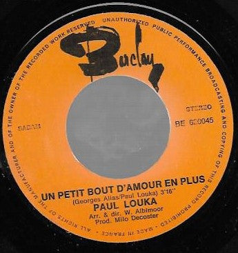 Paul Louka : Je Suis Un Enfant (7",45 RPM,Single)