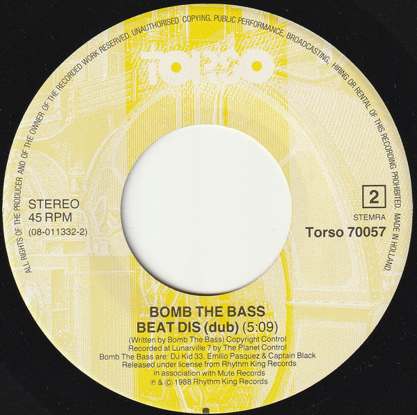 Bomb The Bass : Beat Dis (7",45 RPM,Single,Stereo)