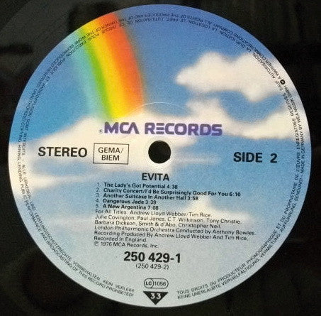 Andrew Lloyd Webber And Tim Rice : Evita (LP,Album,Reissue)
