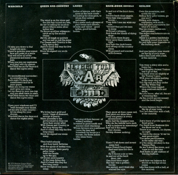 Jethro Tull : War Child (LP,Album)