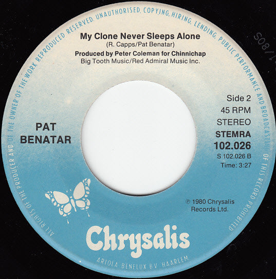 Pat Benatar : We Live For Love (7",45 RPM,Single,Misprint)