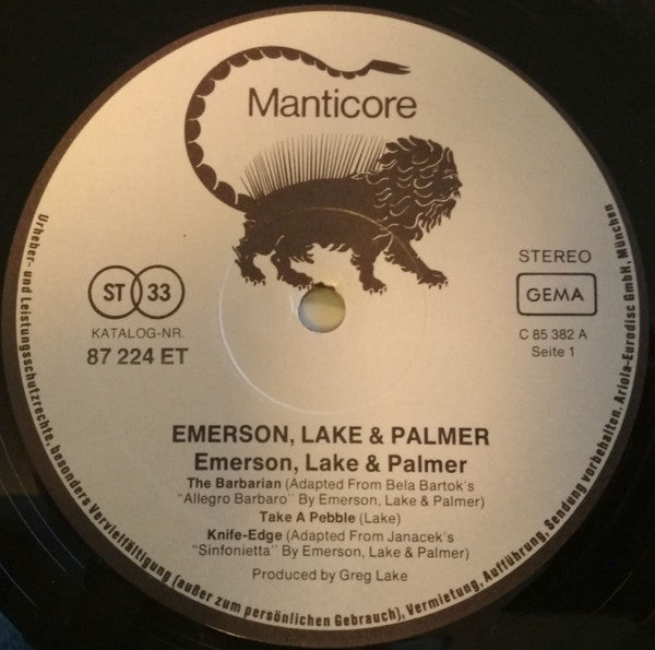 Emerson, Lake & Palmer : Emerson, Lake & Palmer (LP,Album,Reissue,Stereo)