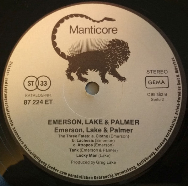 Emerson, Lake & Palmer : Emerson, Lake & Palmer (LP,Album,Reissue,Stereo)