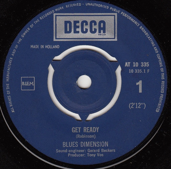 Blues Dimension : Get Ready / Wonderland (7",45 RPM,Single)