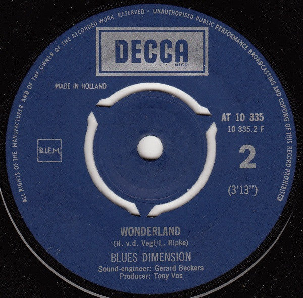 Blues Dimension : Get Ready / Wonderland (7",45 RPM,Single)