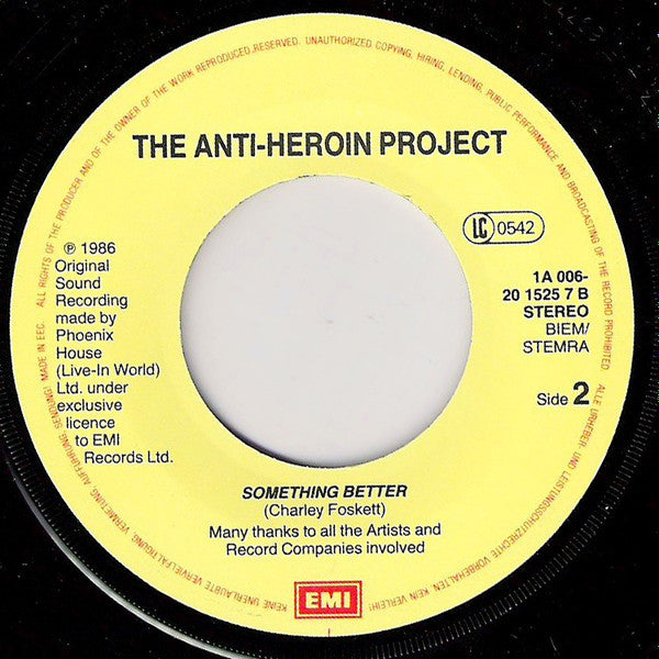 The Anti-Heroin Project : Live-In World (7", Single)