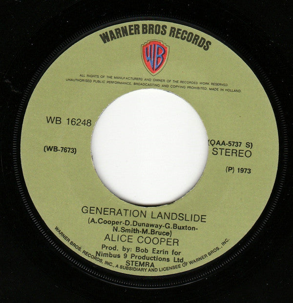 Alice Cooper : Hello Hooray (7", Single, B/W)