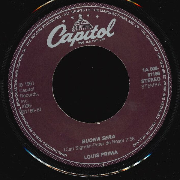 Louis Prima : Just A Gigolo (7",45 RPM,Single,Reissue,Stereo)