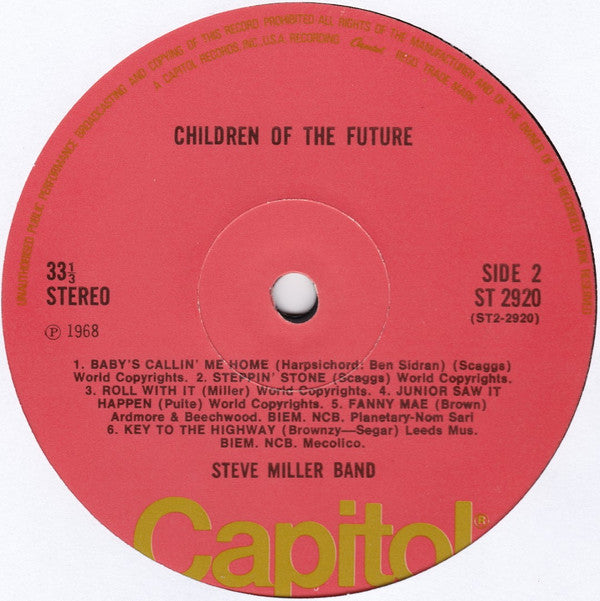 Steve Miller Band : Children Of The Future (LP, Album, RE)