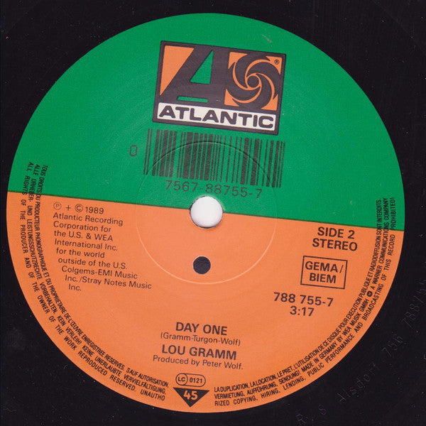 Lou Gramm : Just Between You And Me (7",45 RPM,Single,Stereo)