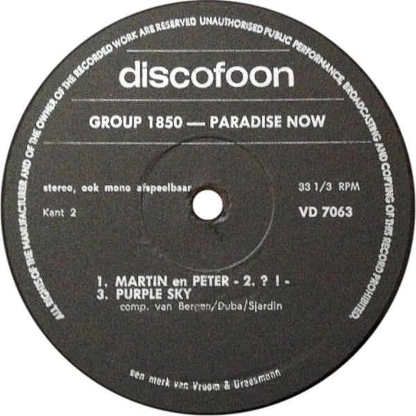 Group 1850 : Paradise Now (LP,Album)