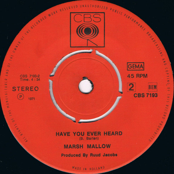 Marsh Mallow : Hey Man (7",45 RPM,Single)