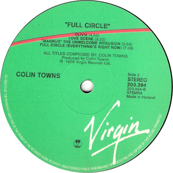 Colin Towns : Full Circle (LP,Album,Reissue)