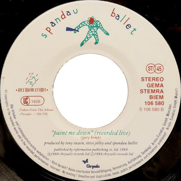 Spandau Ballet : Only When You Leave (7",45 RPM,Single,Stereo)