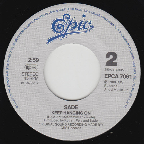 Sade : Never As Good As The First Time (7",45 RPM,Single)