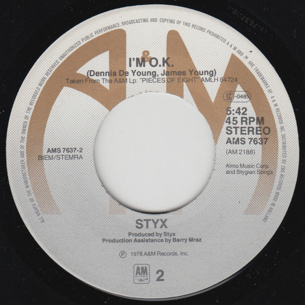 Styx : Babe (7",45 RPM,Single)