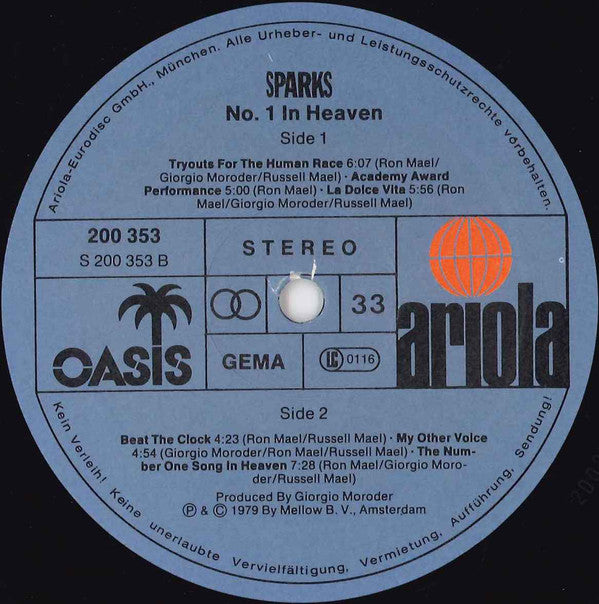 Sparks : No. 1 In Heaven (LP, Album)