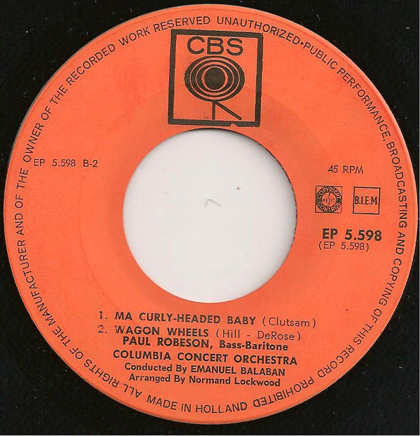Paul Robeson : Ol' Man River (7",45 RPM,EP)