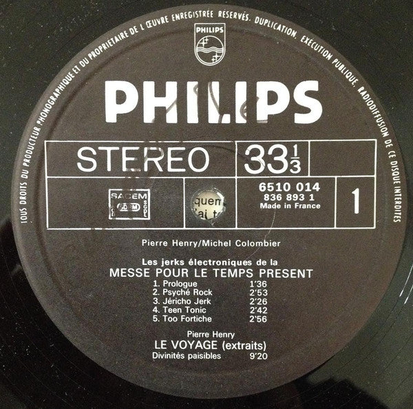 Pierre Henry • Michel Colombier : Les Jerks Electroniques De La Messe Pour Le Temps Présent Et Musiques Concrètes De Pierre Henry Pour Maurice Béjart (LP, Album, Comp, RE)