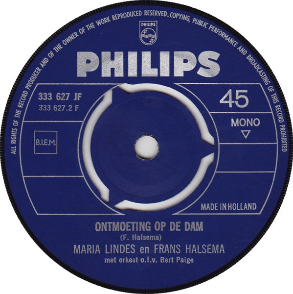 Frans Halsema / Frans Halsema _ Maria Lindes : De Laatste Tango / Ontmoeting Op De Dam (7",45 RPM,Single,Mono)