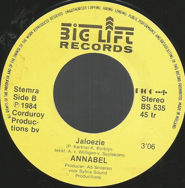 Annabel (11) : Met Weemoed Denk Ik (Aan Die Mooie Rode Rozen) (7",45 RPM,Single,Stereo)